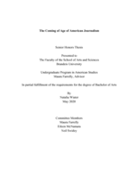 The Coming of Age of American Journalism