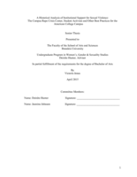A Historical Analysis of Institutional Support for Sexual Violence: The Campus Rape Crisis Center, Student Activism and Other Best Practices for the American College Campus