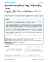 Human's cognitive ability to assess facial cues from photographs: a study of sexual selection in the Bolivian Amazon.