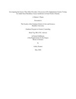 Investigating the Factors That Affect Providers’ Discussion of Pre-Implantation Genetic Testing for Adult-Onset Hereditary Cancer Syndromes in Gene Positive Patients