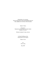 Resigning to Change: The Foundation and Transformation of the American Council for Judaism