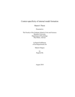 Context-Specificity of Internal Model Formation