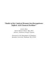 Studies of the Catalyzed Bromate Ion-Benzoquinone-Sulfuric Acid Chemical Oscillator