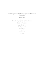Social Competence and its Relationship to Peer Preference in Preschoolers