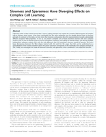 Slowness and sparseness have diverging effects on complex cell learning.