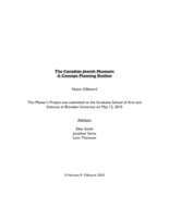 The Canadian Jewish Museum: A Concept Planning Outline