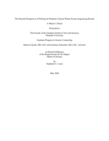 The Parental Perspective of Waiting for Pediatric Clinical Whole Exome Sequencing Results