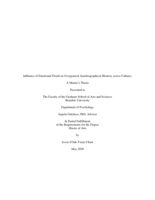 Influence of Emotional Detail on Overgeneral Autobiographical Memory across Cultures