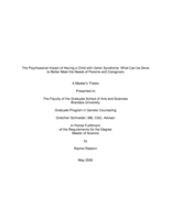 The Psychosocial Impact of Having a Child with Usher Syndrome: What Can be Done to Better Meet the Needs of Parents and Caregivers