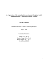 An Exploration of the Interplay between Students' Religious Beliefs and their Genetic Counseling Graduate Training