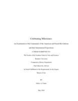 Celebrating Milestones:An Examination of the Centennials of the American and French Revolutions and their International Expositions