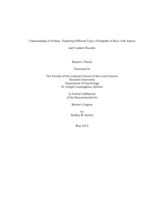 Understanding or Feeling:  Exploring Different Types of Empathy in Boys with Autism and Conduct Disorder