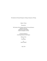 The Benefits of Fictional Perspective Taking in Expressive Writing