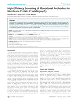 High-efficiency screening of monoclonal antibodies for membrane protein crystallography.