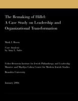 The Remaking of Hillel: A Case Study on Leadership and Organizational Transformation
