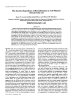 The genetic dependence of recombination in recD mutants of Escherichia coli