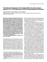 The behavioral repertoire of the gastric mill in the crab, Cancer pagurus: an in situ endoscopic and electrophysiological examination