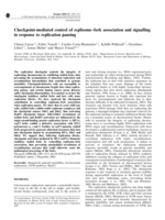Checkpoint-mediated control of replisome-fork association and signalling in response to replication pausing