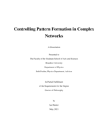 Controlling Pattern Formation in Complex Networks