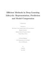 Efficient Methods in Deep Learning Lifecycle: Representation, Prediction and Model Compression
