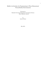 Bubble: An Interface for Programming in Three-Dimensional Virtual Reality Environments