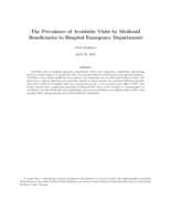 The Prevalence of Avoidable Visits by Medicaid Beneficiaries to Hospital Emergency Departments