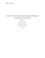 "Listen Up!": How Preschool-Aged Individuals’ Engagement in the Thinking in Music Curriculum Impacts Cognitive Development