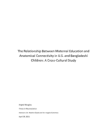 The Relationship Between Maternal Education and Anatomical Connectivity in U.S. and Bangladeshi Children: A Cross-Cultural Study