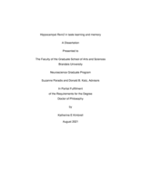 Hippocampal Rem2 in taste learning and memory