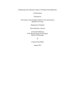 Performing Class: Domestic Labor in Working-Class Modernism