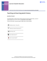 Teaching and learning Jewish history