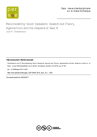 Reconsidering ‘Good’ Speakers: Speech-Act Theory, Agamemnon and the Diapeira of Iliad, II