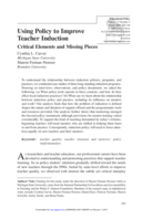 Using Policy to Improve Teacher Induction: Critical Elements and Missing Pieces