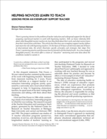 Helping Novices Learn to Teach: Lessons from an Exemplary Support Teacher
