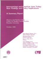 Intermarriage and American Jews today: new findings and policy implications : a summary report
