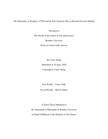 The Rationality of Weakness of Will and the Role Emotions Play in Rational Decision-Making