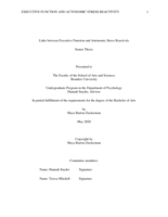 Links between Executive Function and Autonomic Stress Reactivity