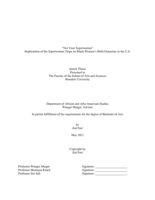 “Not Your Superwoman”: Implications of the Superwoman Trope on Black Women’s Birth Outcomes in the U.S.