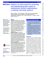 Markers of achievement for assessing and monitoring gender equity in translational research organisations: a rationale and study protocol