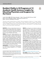 Resident Vitality in 34 Programs at 14 Academic Health Systems: Insights for Educating Physicians and Surgeons for the Future