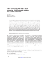 Who Should Guard the Gates? Evidentiary and Professional Warrants for Claiming Jurisdiction