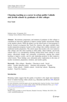 Choosing teaching as a career in urban public Catholic and Jewish schools by graduates of elite colleges