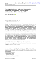 The Adaptation Process of Jewish Philanthropies to Changing Environments: The Case of the UJA-Federation of New York Since 1990