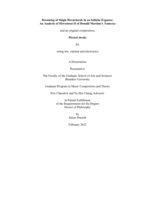 Dreaming of Single Hexachords in an Infinite Expanse: An Analysis of Movement II of Donald Martino’s Notturno and an original composition, Wasted:Awake for string trio, clarinet and electronics