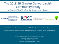 The 2018-2019 Greater Denver Jewish Community Study: A Portrait of Life in the Seven-County Region