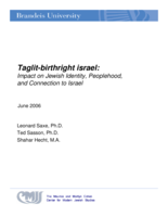 Taglit-Birthright Israel: Impact on Jewish Identity, Peoplehood,and Connection to Israel