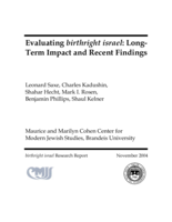 Evaluating Birthright Israel: Long- Term Impact and Recent Findings