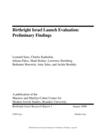 Birthright Israel Launch Evaluation: Preliminary Findings