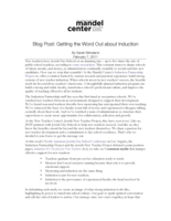 Blog Post: Getting the Word Out about Induction