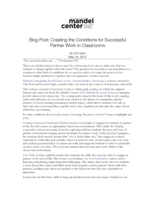 Blog Post: Creating the Conditions for Successful Partner Work in Classrooms